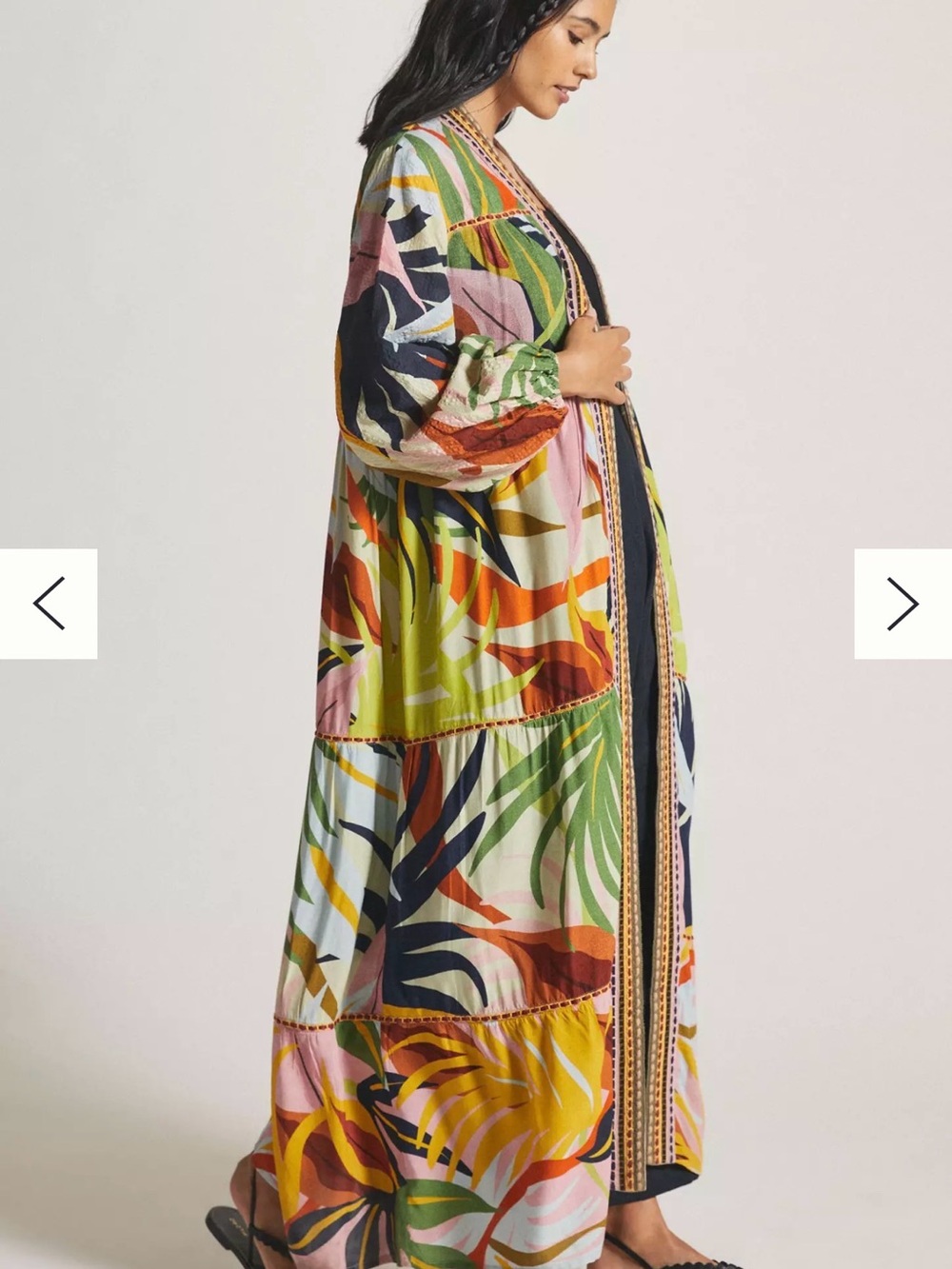 Anthropology Botanical Print Open-Front robe/coverup - Picture 5 of 6